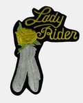 Lady Rider w/ Feathers Patch - Yellow - HATNPATCH