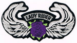Lady Rider w/ Rose and Wings Large Patch - Purple - HATNPATCH