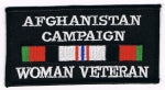 AFGHANISTAN CAMPAIGN WOMAN VETERAN W/RIBBONS PATCH - HATNPATCH