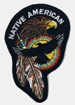 NATIVE AMERICAN WITH HAWK PATCH - HATNPATCH