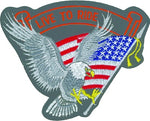 Live To Ride - Silver Eagle w/ Flag Small Patch - HATNPATCH