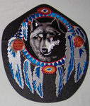 Large Wolf Dreamcatcher Patch - Black - HATNPATCH