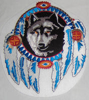 Large Wolf Dreamcatcher Patch - White - HATNPATCH