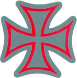 Medium Maltese Cross Patch - Silver and Red - HATNPATCH