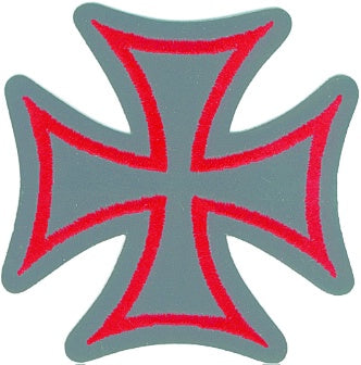 Large Maltese Cross Patch - Silver and Red - HATNPATCH