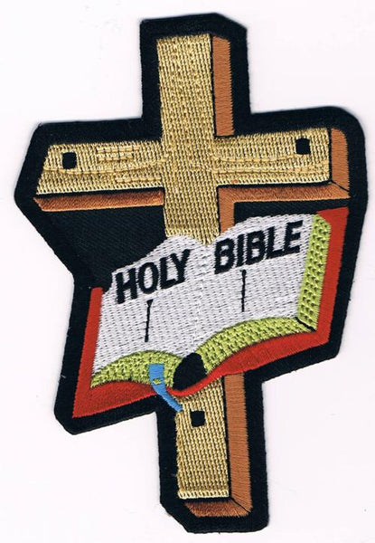 Holy Bible Open With Cross Patch - HATNPATCH