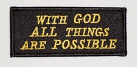 With God All Things Are Possible Patch - HATNPATCH