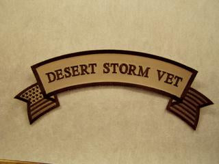LG Desert Storm Vet Rocker/Banner w/USA Desert Subd Flag PATCH - HATNPATCH
