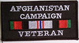 AFGHANISTAN CAMPAIGN VETERAN W/RIBBONS PATCH - HATNPATCH