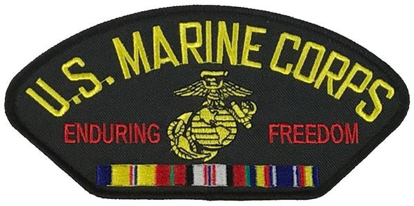USMC ENDURING FREEDOM VETERAN W/ COMBAT ACTION RIBBON PATCH - HATNPATCH