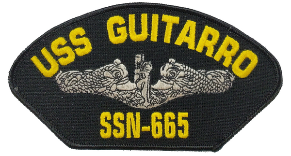 USS GUITARRO SSN-665 Ship Patch - Silver Dolphins - Great Color - Veteran Owned Business - HATNPATCH