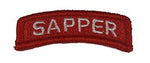 US ARMY SAPPER TAB PATCH RED WHITE COMBAT ENGINEER 12B ESSAYONS - HATNPATCH