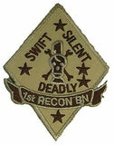 1st Recon Battalion Desert US Marine Corps Patch - HATNPATCH
