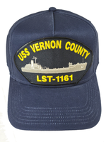 USS Vernon County LST-1161 Ship HAT - Navy Blue - Veteran Owned Business - HATNPATCH