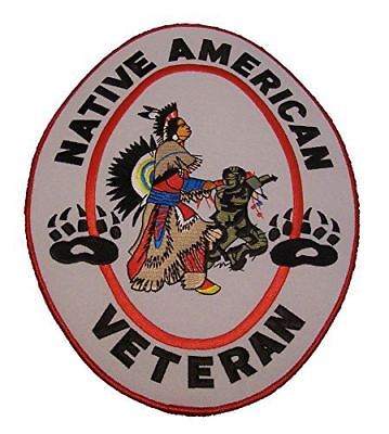 NATIVE AMERICAN VETERAN LARGE BACK PATCH INDIAN INDIGENOUS MILITARY SERVICE - HATNPATCH
