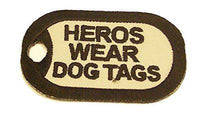 HEROS WEAR DOG TAGS PATCH VETERAN MILIARY SERVICE TAN DESERT - HATNPATCH