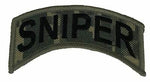 US ARMY SNIPER ROCKER TAB PATCH GREY GRAY DIGITIAL CAMMO CAMO ACU ONE SHOT KILL - HATNPATCH