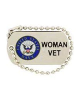 Navy Woman Vet Dog Tag Pin - HATNPATCH
