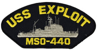 USS EXPLOIT MSO-440 SHIP PATCH - GREAT COLOR - HATNPATCH