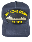 USS Stone County LST-1141 Ship HAT - Navy Blue - Veteran Owned Business - HATNPATCH