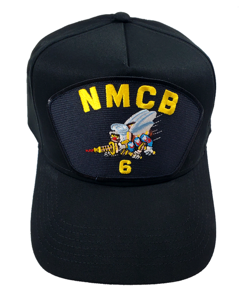 US Navy Seabees NMCB-6 HAT - Black - Veteran Owned Business - HATNPATCH