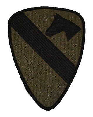 US ARMY FIRST 1ST CAVALRY CAV DIVISION PATCH REGULATION SIZE OD OLIVE DRAB GREEN - HATNPATCH