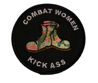 Combat Woman Kick Ass Woman Veteran Patch - Veteran Owned Business - HATNPATCH