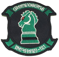 USMC MARINE CORPS VMFA AW 121 GREEN KNIGHTS PATCH HOOK AND LOOP BACKING AIR WING - HATNPATCH