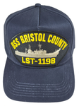 USS Bristol County LST-1198 Ship HAT - Navy Blue - Veteran Owned Business - HATNPATCH