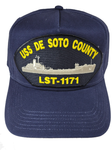 USS DE SOTO County LST-1171 Ship HAT - Navy Blue - Veteran Owned Business - HATNPATCH