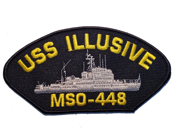 USS ILLUSIVE MSO-448 Ship Patch - Great Color - Veteran Owned Business - HATNPATCH