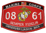 US Marine Corps 0861 Fire Support Man MOS Patch - HATNPATCH