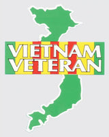 Vietnam Veteran Green Map w/ Ribbon Decal - HATNPATCH