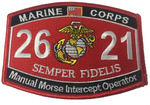 MARINE CORPS 2621 MANUAL MORSE INTERCEPT OPERATOR SEMPER FIDELIS MOS PATCH EGA - HATNPATCH