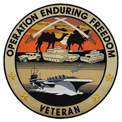 OPERATION ENDURING FREEDOM LARGE BACK PATCH OEF AFGHANISTAN VETERAN JOINT - HATNPATCH