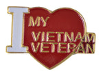 I LOVE MY VIETNAM VET HAT PIN - 1" - HATNPATCH