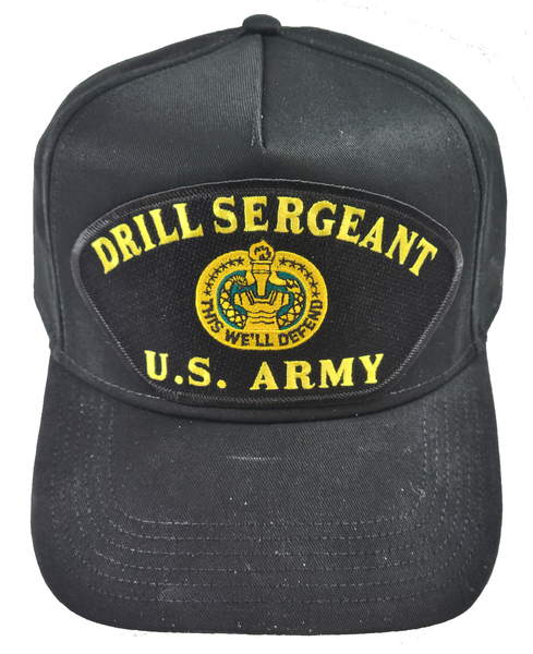 US Army Drill Sergeant HAT. This We'll Defend. Black. Veteran Family-Owned Business - HATNPATCH