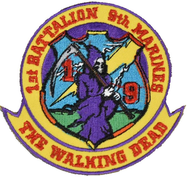 1ST BN 9TH MARINE (NINTH) MARINES THE WALKING DEAD PATCH VET 1/9 - HATNPATCH