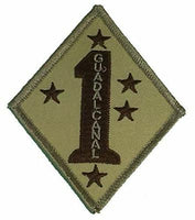 USMC 1ST FIRST MARINE DIVISION MARDIV GUADALCANAL PATCH DESERT TAN OIF OEF - HATNPATCH