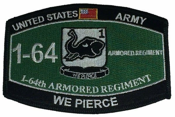 US ARMY 1-64TH ARMORED REGIMENT WE PIERCE PATCH DESERT ROGUES FORT STEWART - HATNPATCH