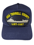 USS Terrell County LST-1157 Ship HAT - Navy Blue - Veteran Owned Business - HATNPATCH