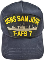 USNS SAN Jose T-AFS 7 Ship HAT. Navy Blue. Veteran Family-Owned Business. - HATNPATCH