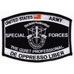 US ARMY SPECIAL FORCES SF QUIET PROFESSIONAL DE OPPRESSO LIBER PATCH GREEN BERET - HATNPATCH