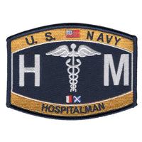 USN NAVY HM HOSPITAL MOS RATING PATCH SAILOR VETERAN - HATNPATCH