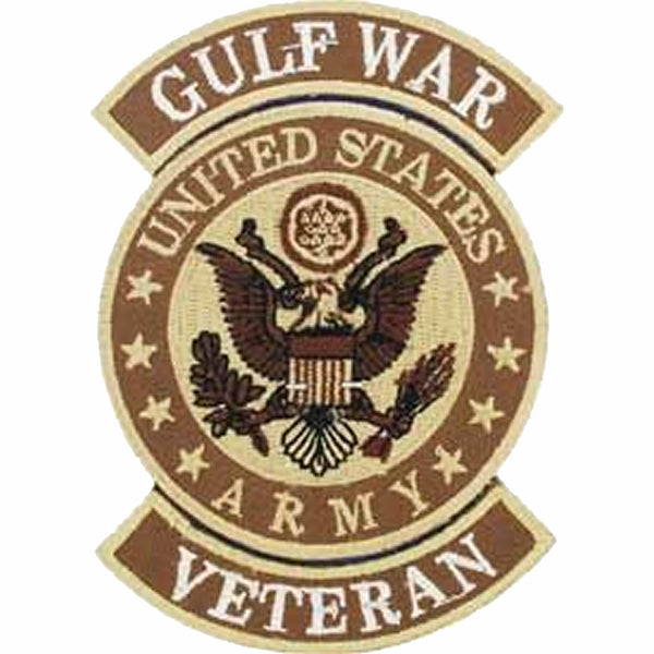 UNITED STATES ARMY GULF WAR VETERAN ROUND PATCH - Beige Brown Black and White - Veteran Owned Business - HATNPATCH