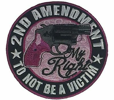 2ND SECOND AMENDMENT MY RIGHT TO NOT BE A VICTIM REVOLVER PATCH PINK GIRLIE - HATNPATCH