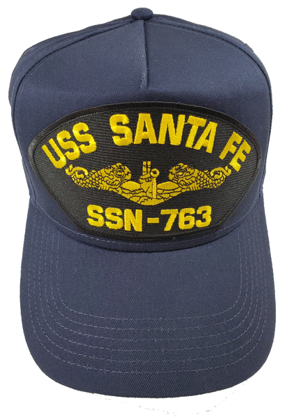 USS SANTA FE SSN-763 (Gold Dolphin) HAT - Navy Blue - Veteran Owned Business - HATNPATCH