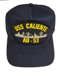 USS Caliente AO-53 Ship HAT - Navy Blue - Veteran Owned Business - HATNPATCH