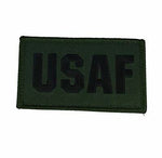 USAF AIR FORCE TWO 2 PIECE PATCH SET W/ HOOK AND LOOP BACKING OD GREEN - HATNPATCH