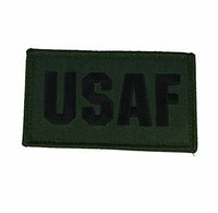 USAF AIR FORCE TWO 2 PIECE PATCH SET W/ HOOK AND LOOP BACKING OD GREEN - HATNPATCH